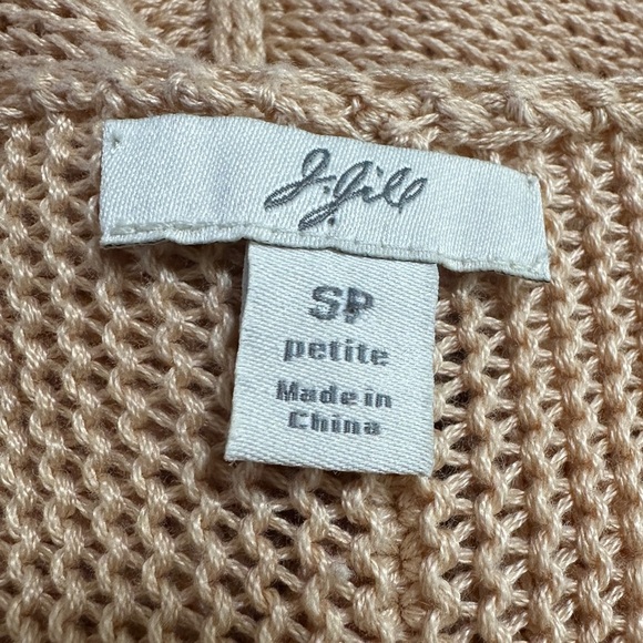 Vtg J Jill Open Knit Sweater Cream Small Petite Cotton Crochet Coastal Beachy - Picture 5 of 10